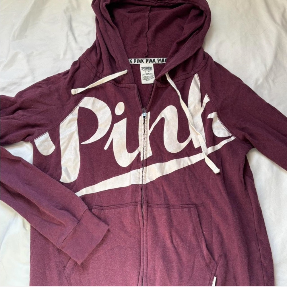 Victoria’s Secret PINK Maroon Zip Up Hoodie